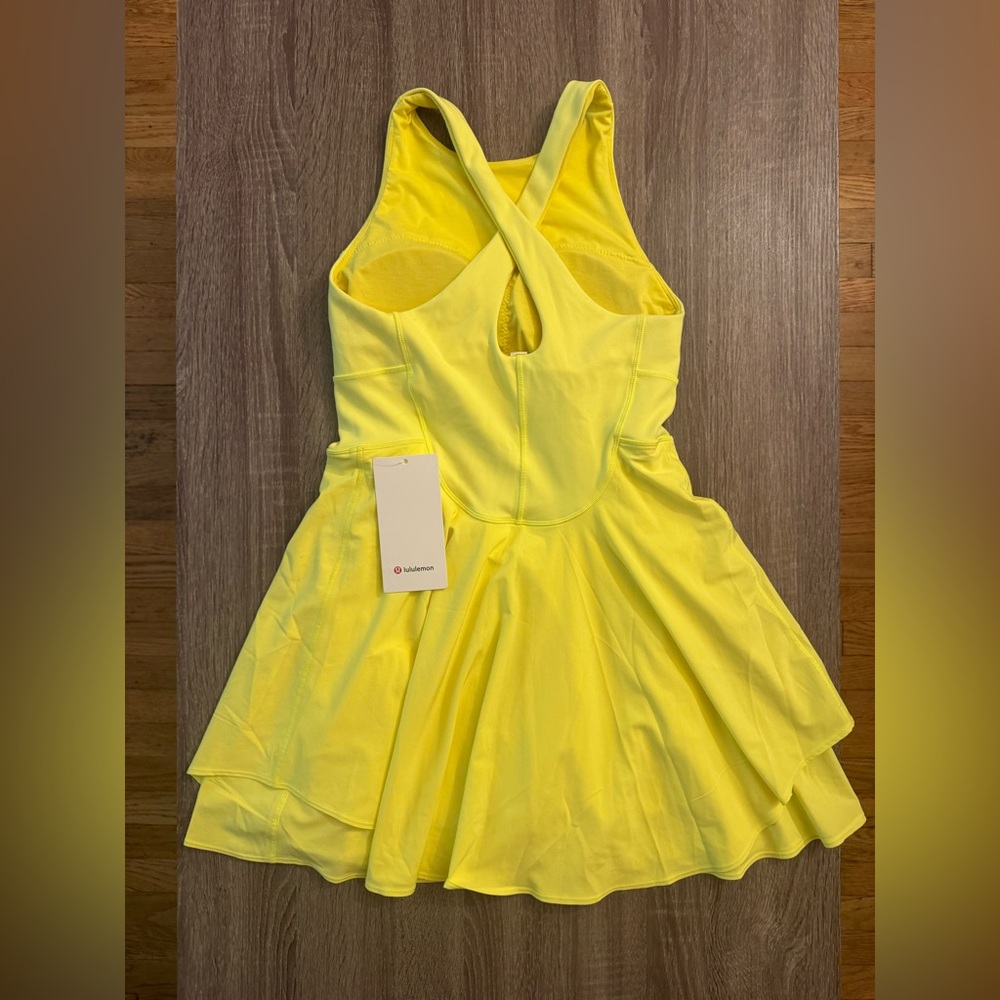 New with tags Lululemon Court crush dress, yellow, size 8.Electric lemon.Tennis - Picture 8 of 12